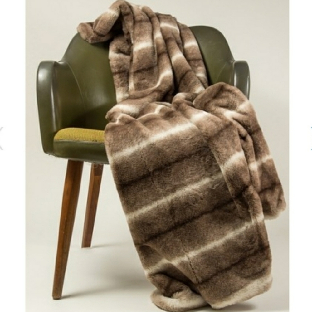 KINETIC FAUX FUR THROW.